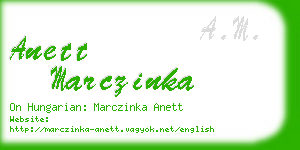 anett marczinka business card